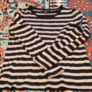 SALE Striped navy and very light gray Women's tee